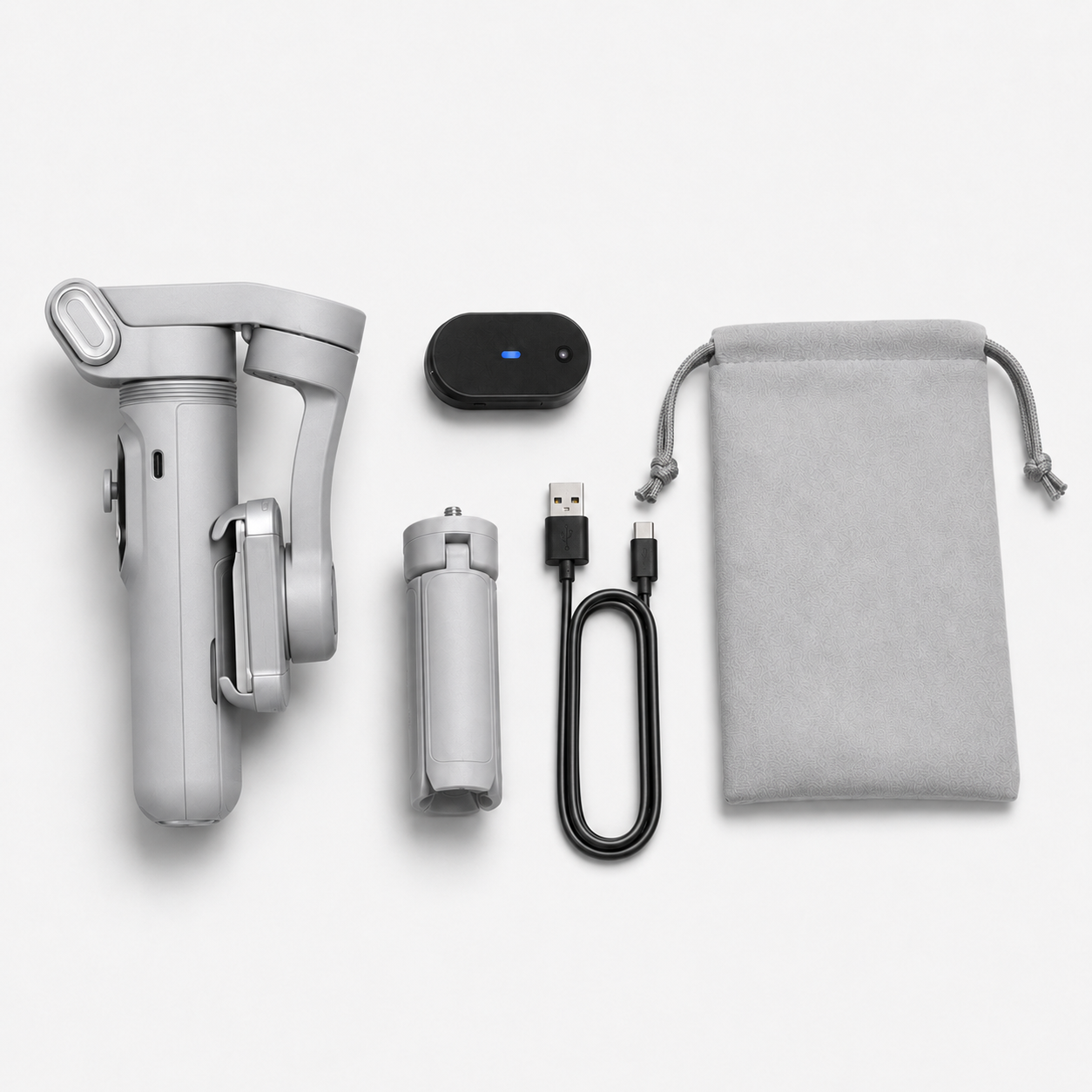 Creator Flow Motion Kit smartphone gimbal with AI tracking sensor, tripod, USB-C cable and travel pouch